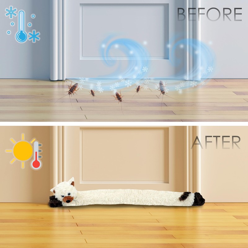 Novelty Dog Cat Design Soft Micro Fleece Draught Draft Excluder