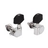 6 Pcs Guitar Tuning Pegs 3L3R Metal Body Black Wood