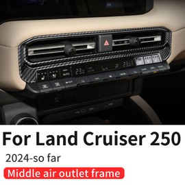 Central Air Outlet Cover Decoration Suitable for 2024 2025 Toyota Land Cruiser 250 1958 Prado Lc250 J250 Central Control Panel Air Conditioning Vent Internal Modification Accessories (Carbon Fiber)