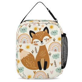Fiwsuyr Fox Lunch Box for All Seasons10 Inch Reusable Insulated Lunch Bag