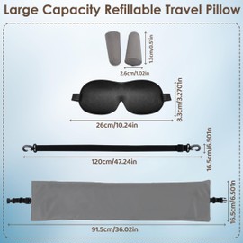 VINEST Aeroplane Neck Pillow for Filling, Large Capacity Neck Pillow, Fillable, Velvet Neck Pillow, Soft and Comfortable, Cushion Cover Only for Neck Pillow, Travel, No Filler (Grey)