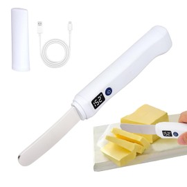 Heated Butter Knife Spreader- Electric Smart Stainless Steel Spreader Knife for Hard Peanut Butter/Cheese/Jam/Cream, Display with Adjustable Heat, Kitchen Gadgets tool Rechargeable USB Butter Knives