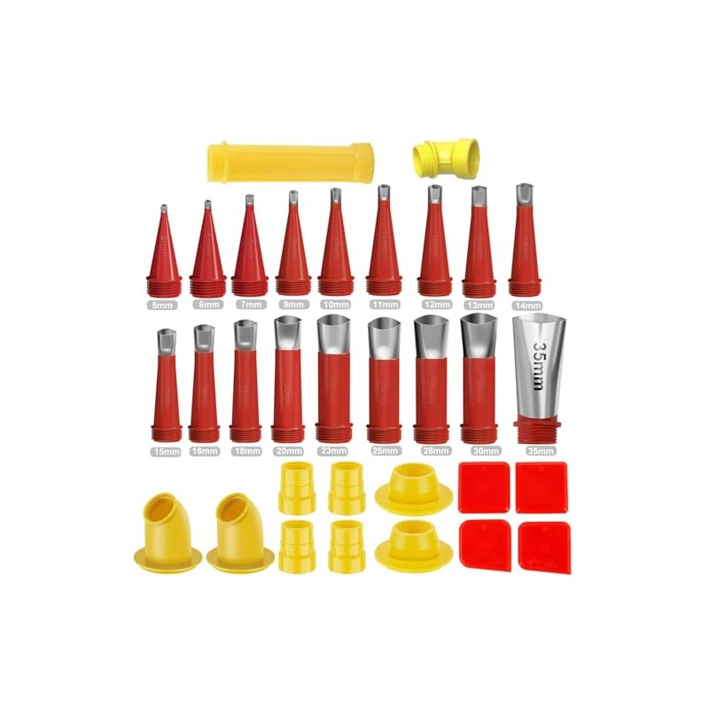 32PCS Caulk Finisher Kit Stainless Steel Caulk Gun Tips Reusable