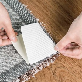 4Pcs Vacuum Tech Rug Pad Gripper For Hardwood Floors No Damage, New Materials to Non Slip Rug Pads, Under Rug Carpet Tape : Keep Your Rug in Place & Make Corner Flat