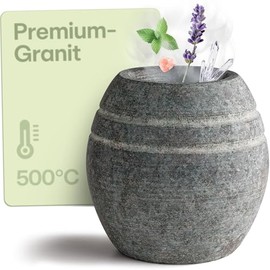 Praknu Sauna Evaporator Bowl Made of Robust Granite - Sauna Accessories for Relaxing Fragrance Moments - Aroma Bowl for Infusions on Sauna Stones with Menthol Crystals - Sauna Accessories for Home & as a Gift