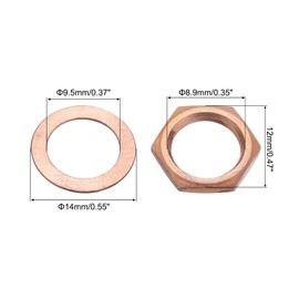 MECCANIXITY 4 Set Guitar Nuts and Washers M9 Guitar Input Output Jack Socket Nuts Copper for Guitar Bass