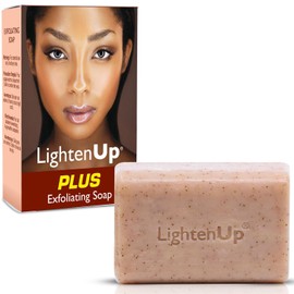 LIGHTEN UP| Jabón Exfoliante | Limpiador facial aclarante blanqueador | Con Albaricoque Glicerina y Aceite de Coco | para el Cuidado de la Piel con Ingredientes Naturales | 7oz 200gr