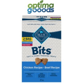 Blue Buffalo Blue Bits Dog Treats Chicken & Beef Variety 2 Ct 11 oz Soft Bites.