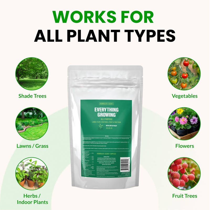 Humboldts Secret Everything Growing 20-20-20 Fertilizer | All Purpose Water