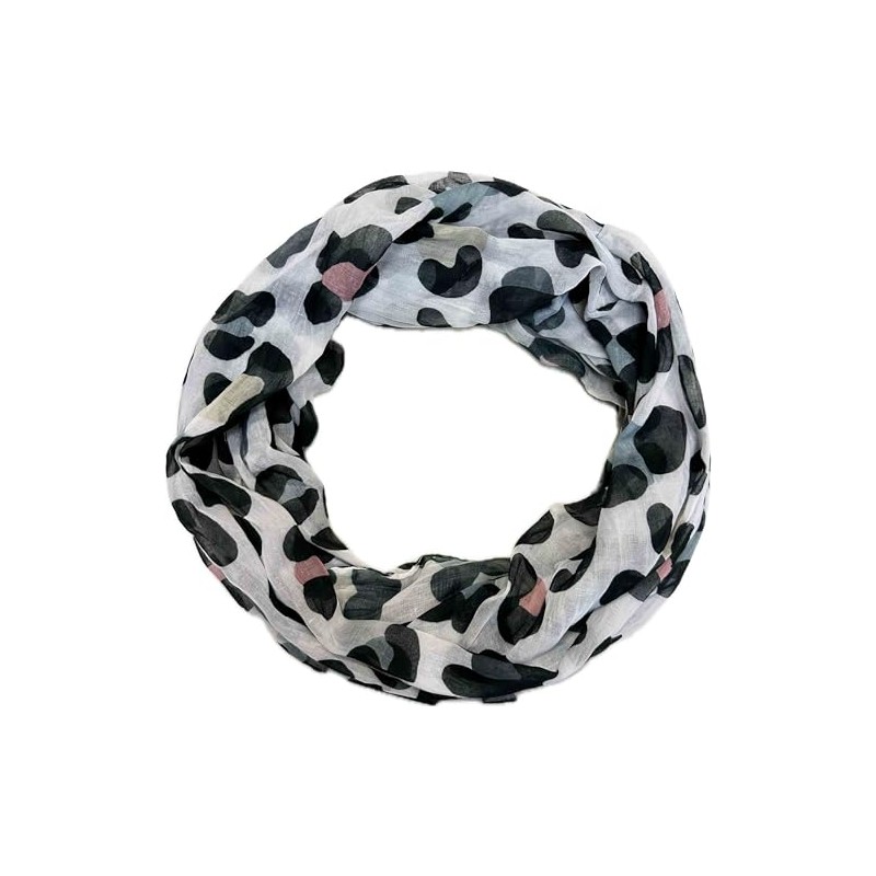 Jeamis Leopard Silk Loop Colour Gradient Spring Round Scarf Unisex