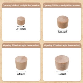Bucherry 120 Pieces 4 Sizes Wood Plugs Wooden Hole Plugs Button Stoppers Hardwood Hole Stoppers for Gap in Locking Tube Furniture, 3/16 Inch, 5/16 Inch, 3/8 Inch, 1/2 Inch(Classic Style)