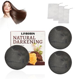 LJYBoBin 3PCS Hair Darkening Shampoo Bar,Dark Shampoo Bar for Gray Hair,Shampoo Soap for Men & Women