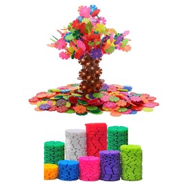 Pack of 500 Snowflake Building Blocks, Children's Building Blocks, Building Bricks Block, Interlocking Blocks Preschool Educational Toy, Building Blocks Toy for 3 4 5 6 Years Boys and Girls