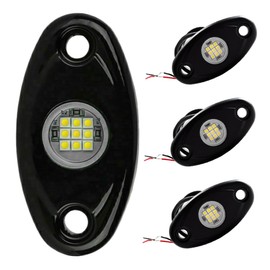 ULTECHNOVO 4pcs Undercarriage Lights Automobiles outside Neon Vehicles Powered Car Interior Lights Marker Outdoor Light Cars Car Underbody Lights Aluminum Alloy Black