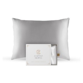 Copper Ionized Mulberry Silk Pillowcase - Smoother, Clearer Skin & Hair - Anti-Aging, Anti-Acne - 22 Momme High-Grade Fibers (1 case, Light Gray, Standard)