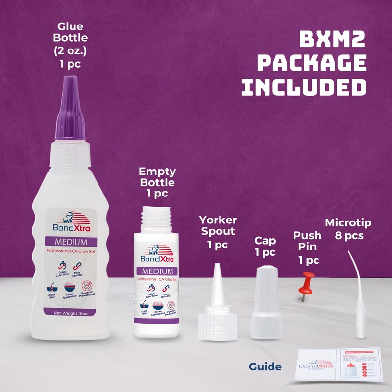 BondXtra 2 oz Medium CA Glue for Woodworking, Premium Super