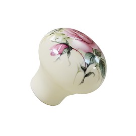 BlocksTool Vintage Ceramic Flower Roses Dresser Drawer Pull Knobs, Pack of 8 (30mm/1.18", Beige)