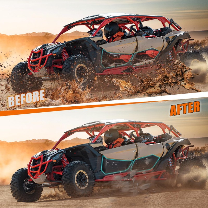 CUSAUTV Lower Door Panels for X3 Max, Aluminum Lower Half