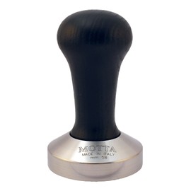 Motta 8150/B Tamper Stainless Steel Convex with Black Real Wood Handle 58 mm