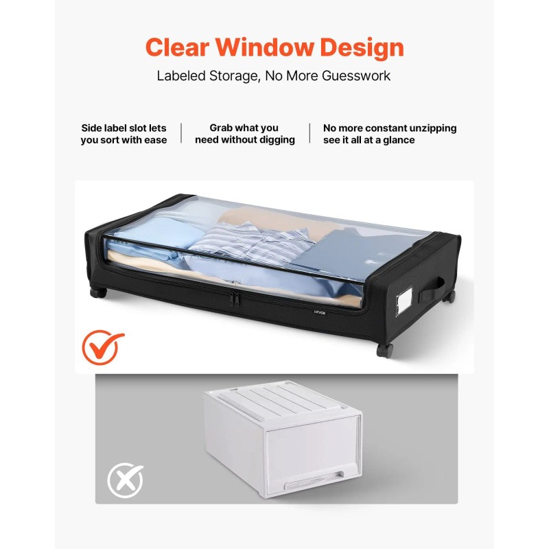 Clear Lid Underbed Storage Containers 30.3 X 18.5 X 6.8