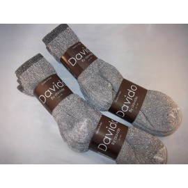 Davido Mens socks crew made in Italy 100% cotton 6 pack gray/black size 9-11