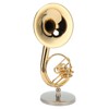 Miniature French Horn Model Brass Golden Stylish Exquisite Birthday Gift