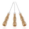 LYQNIHOB High Quality Wooden Handle Awl Set 3 Pieces Leather