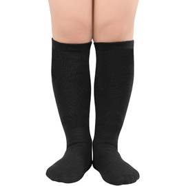 Zando Baby Socks, Unisex Cotton Striped Socks, Pure Colours Sock, Toddler Stockings, Newborn Sock For Baby Boys Girls 2025, 1 Pair Kids Football Kit, Solid Black, 1-3 Years