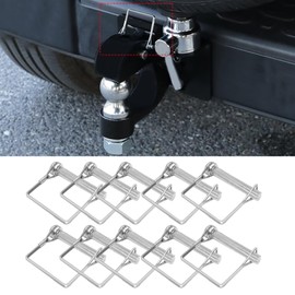 WINUERK 10PCS Trailer Coupler Pin, 3/8x4in Towing Hitch Pin, Heavy Duty Wire Lock Pin Secure PTO Shaft Locking Pin, Car Accessories Universal for Trailers, RVs, Boats, Farm Equipment