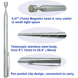 GUTIMORE Magnetic Pickup Tool set, 50g(4mm)&1.5LB, 28" Flexible and Telescopic Magnet Grabber for Hard to Reach Keys,Bolts,Nuts and Screws