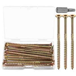 Wood Screws Torx Screws Set, 5.0 x 90 mm Decking Screws, Chipboard Screws, Universal Screws, Countersunk Screws Set, Self-Tapping Screws Flat Head Pack of 20