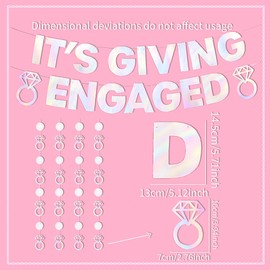 It's Giving Engaged Sign Banner Engagement Party Decorations Diamond Garland Couple Engaged Foil Banner Bridal Shower Decor Wedding Party