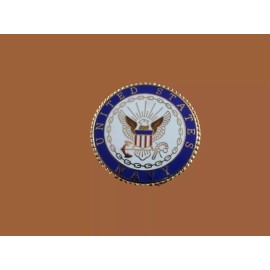 U.S MILITARY NAVY LARGE HAT PIN NAVY ROUND LOGO DOUBLE CLUTCH BACK