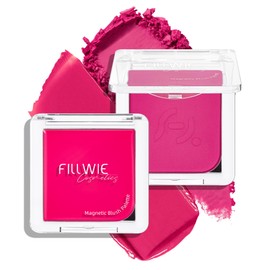 Blush Palette Duo – Cream & Powder Blush Set in Rose Red, Long-Wearing & Moisturizing, Easy to Blend, Radiant Coverage for Cheeks, Eyes & Lips, Magnetic Makeup Palette Compatible (2Pack,Berry Bliss)