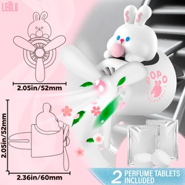 White Rabbit Pilot Car Air Freshener Vent Clip – Airplane Car Freshener | Easy Clip-On, ABS+PP | Rotating Propeller for Eliminating Odors, Long-Lasting Fragrance & Fun Addition to Your Vehicle
