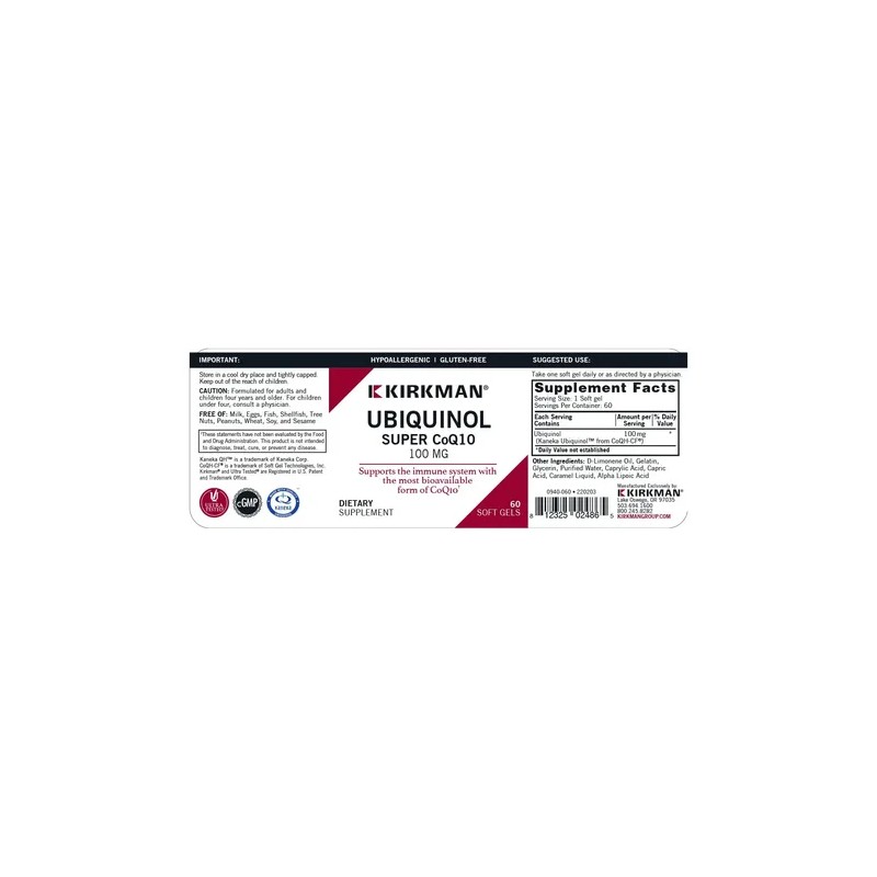 Kirkman Coq10 Ubiquinol 100 Mg, 6 Ud