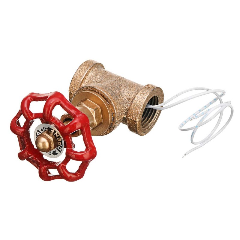 CocinaCo Vintage Steampunk 1/2 Inch Red Handle Stop Valve Light