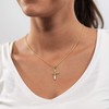 trendor Cross Pendant with Chain Gold on Silver for Men