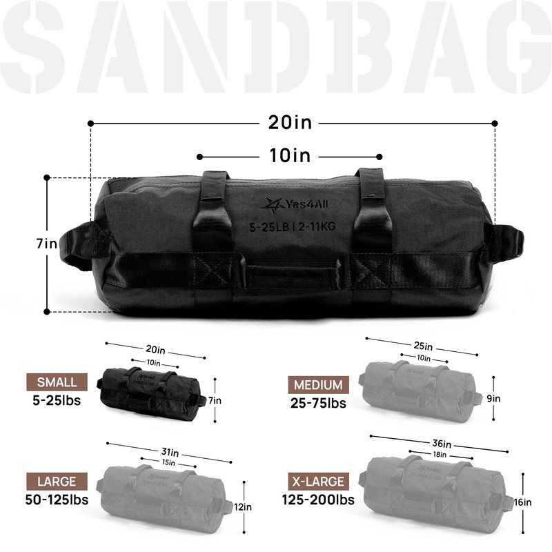 Yes4All Sandbags for Working Out, Unfilled Adjustable Sand Bags for