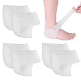 6 Stück Silikon Fersenschutz, Fersenpolster Silikon, Kombipaket Fersenschutz, Gel Fersenpolster, für Fersenschmerzen, Fersensporn Plantarfasziitis, Trockene Rissige Ferse, Achilles Tendinitis