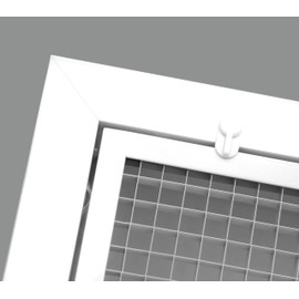 HVAC Premium 10'' x 22'' Cube Core Eggcrate Return Air Filter Grille for 1'' Filter - Aluminum - White [Outer Dimensions: 12.5'' x 24.5]