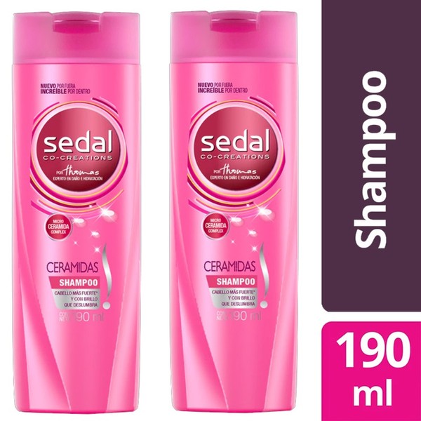 Unilever Sedal Shampoo Ceramides Strong & Shiny Hair, 190 ml / 6.4 fl oz (pack of 2)