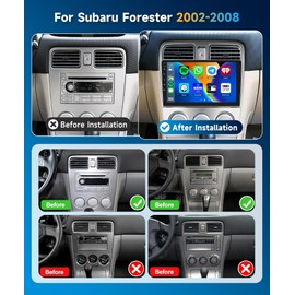 Car Radio Stereo for Subaru Forester Radio 2002-2008 [2+64G] with Wireless Carplay/Android Auto,Android Car Stereo 9 Inch Touch Screen GPS DSP WiFi Bluetooth FM/RDS Mirror Link SWC Backup Camera