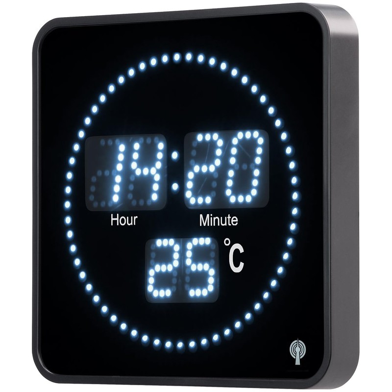 Lunartec LED Clock Wireless Wall Clock: Flat LED Wireless Table