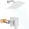 Heyalan 8 Inch Shower Head and Handle Set Square Shower