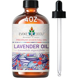 Pure Lavender Essential Oil 118 ml by EVOKE OCCU: Perfect for Diffusers, Skin Care, and DIY Creations (4 fl oz)