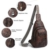 LATMAP 7L Sling Bag for Women Men Leather Small Sling