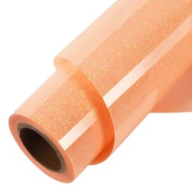 ​TORC Orange Glitter HTV Orange Heat Transfer Vinyl HTV Rolls, 12" x 6 ft Iron on Vinyl for T Shirts Orange Glitter HTV Vinyl for All Cutter Machines Easy to Cut & Weed for Heat Vinyl Design 1 Roll