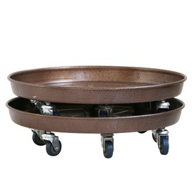 Artline 14" Round Plant Stand with Lockable Wheels, 380lbs Heavy Duty for Indoor Outdoor, Large Rolling Dolly Planter Caddy on Casters to Carry Potted Flower Pot, Round Metal Tray NO Holes, 2 Pack