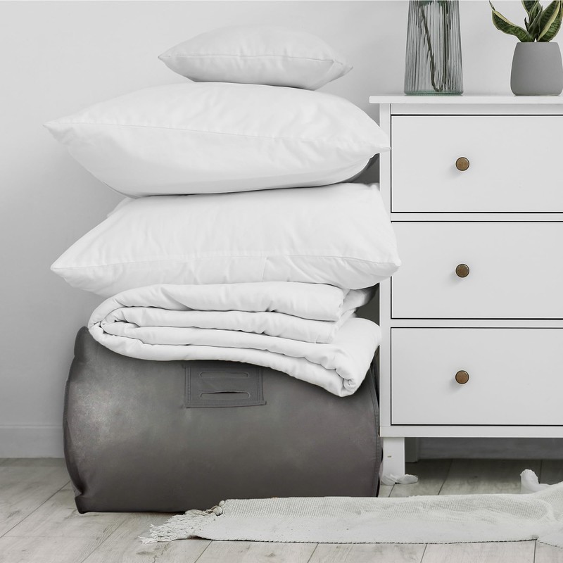 Hoesh UK Grey Single Duvet Storage Bag - Breathable Cotton